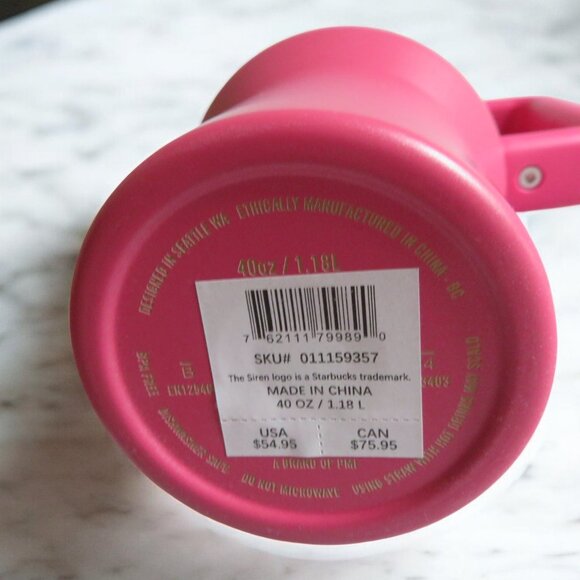 STARBUCKS - STANLEY Tumbler 40 oz Tumbler - Berry Pink Glitter - NWT - Picture 9 of 12
